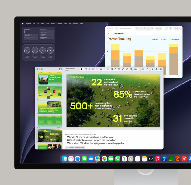 Mac con apps profesionales en el escritorio
